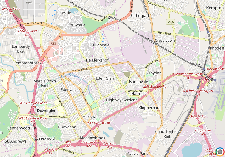 Map location of Eden Glen